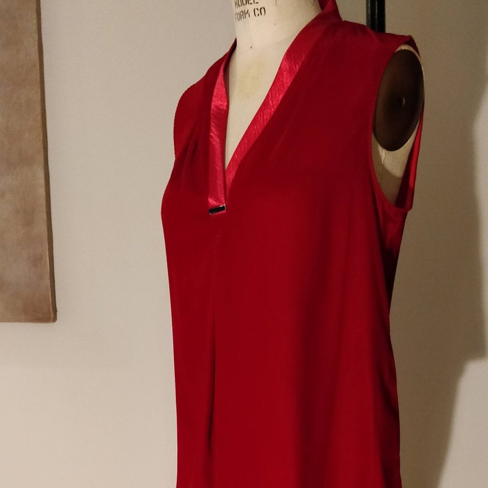 Red Velvet V-Neck Top
